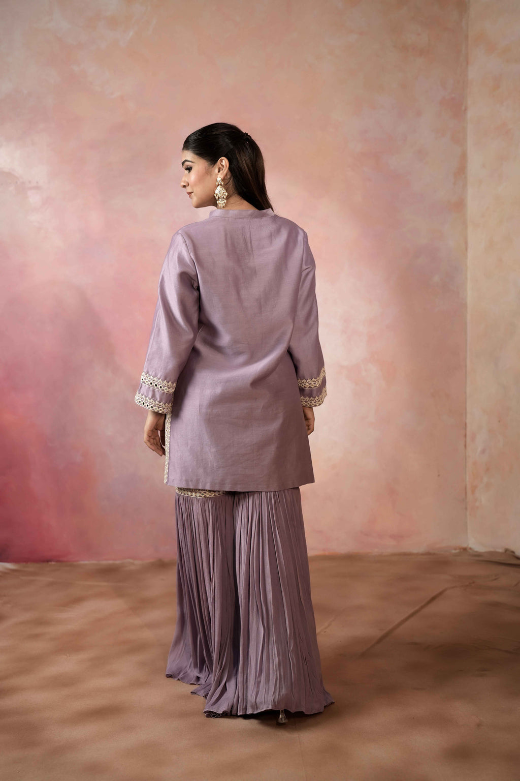 SHORT KURTA WITH SHARARA AND DUPATTA SET
