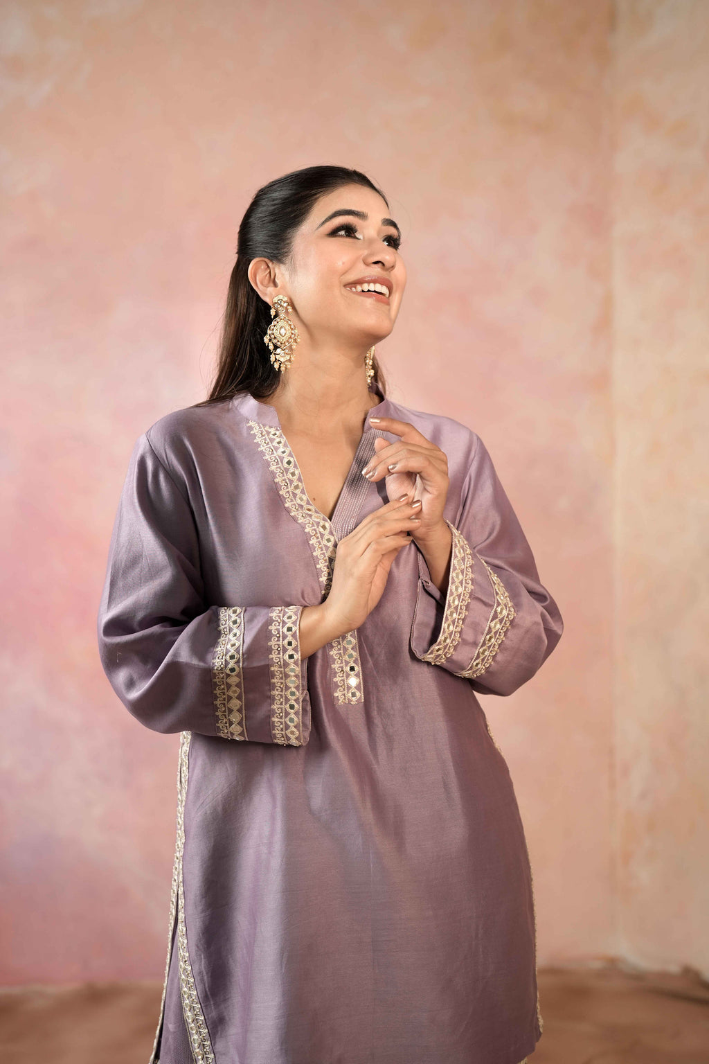 SHORT KURTA WITH SHARARA AND DUPATTA SET