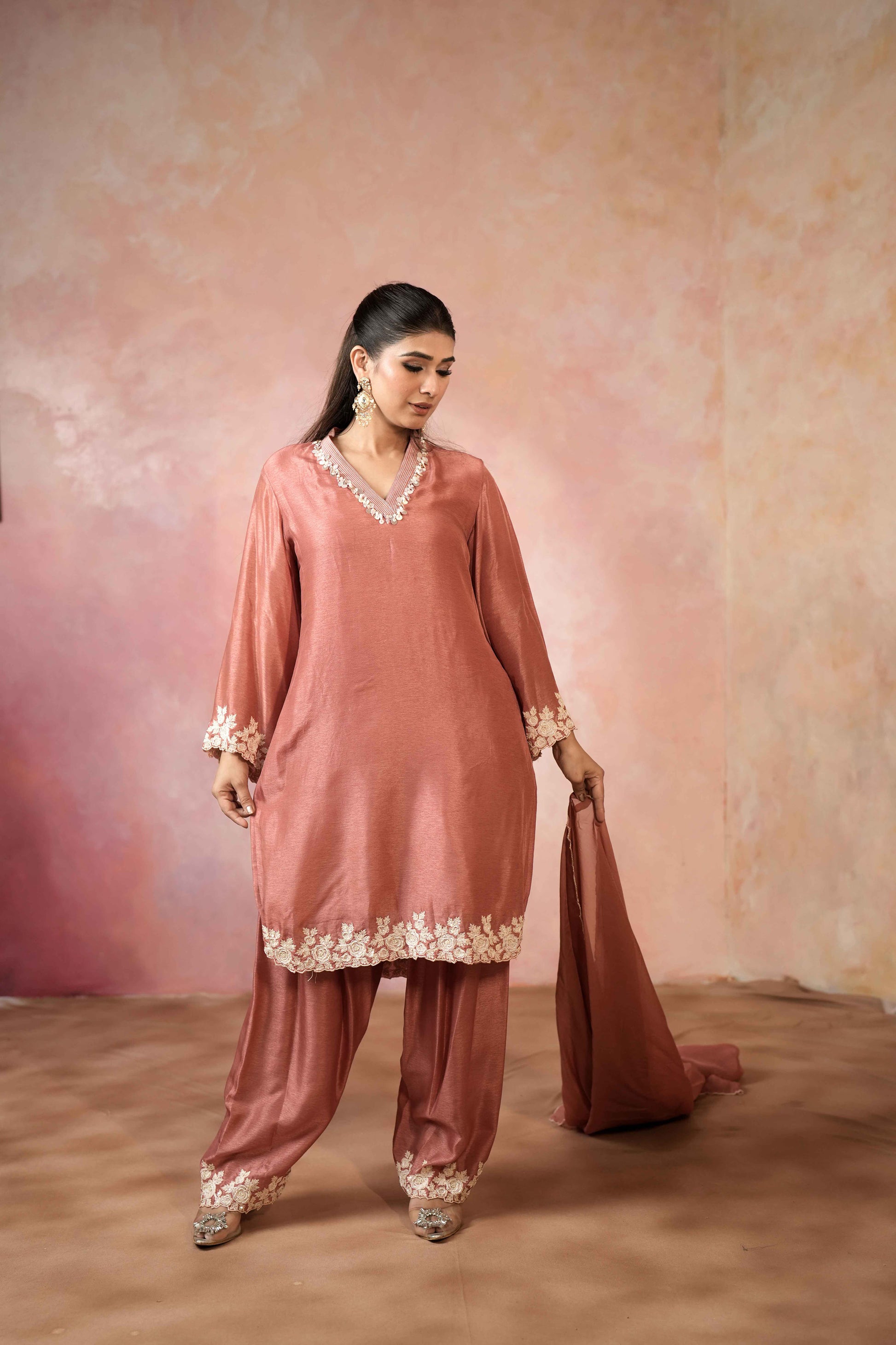 SHORT KURTA WITH SALWAR PANTS AND DUPATTA