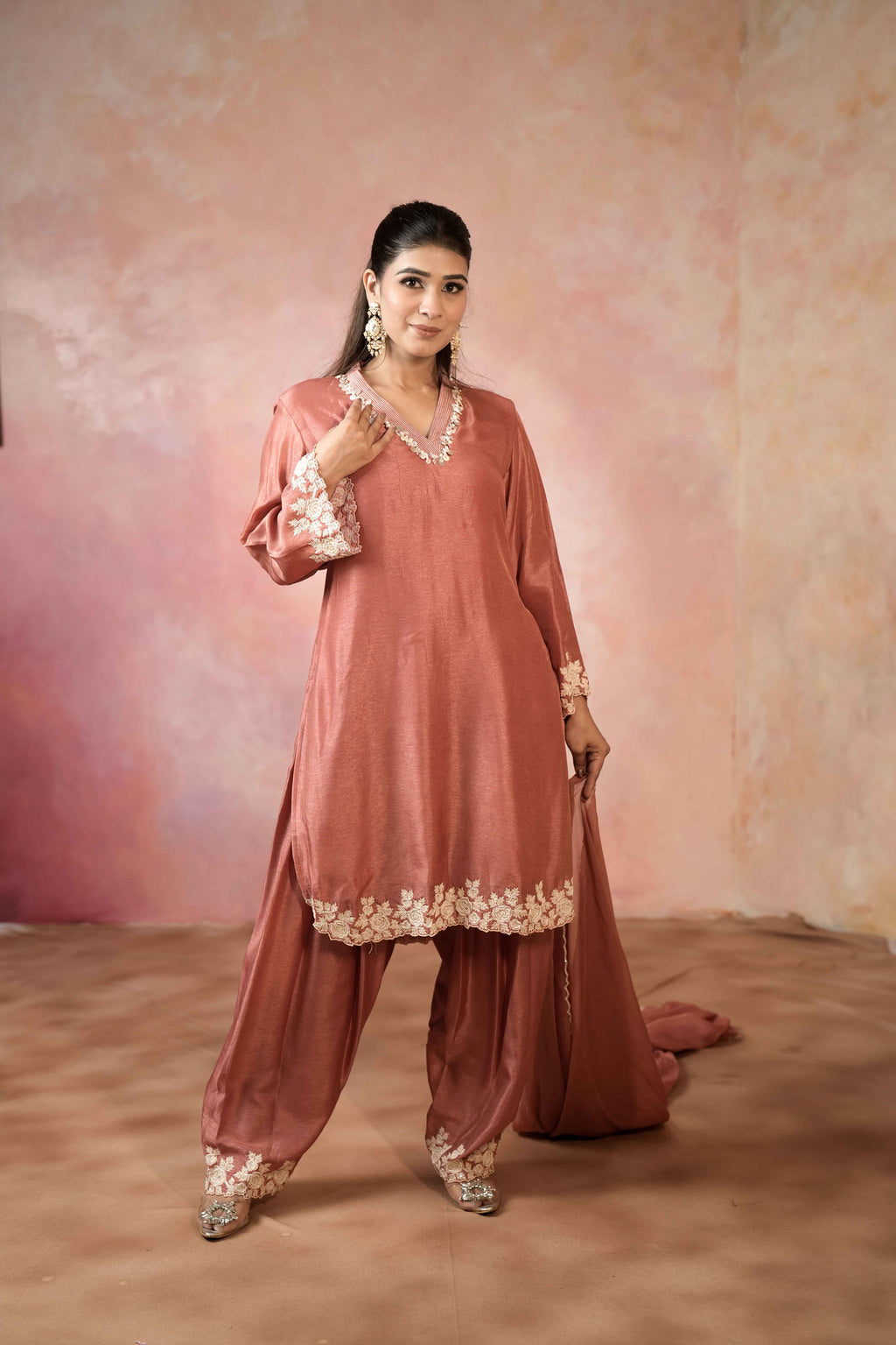 SHORT KURTA WITH SALWAR PANTS AND DUPATTA