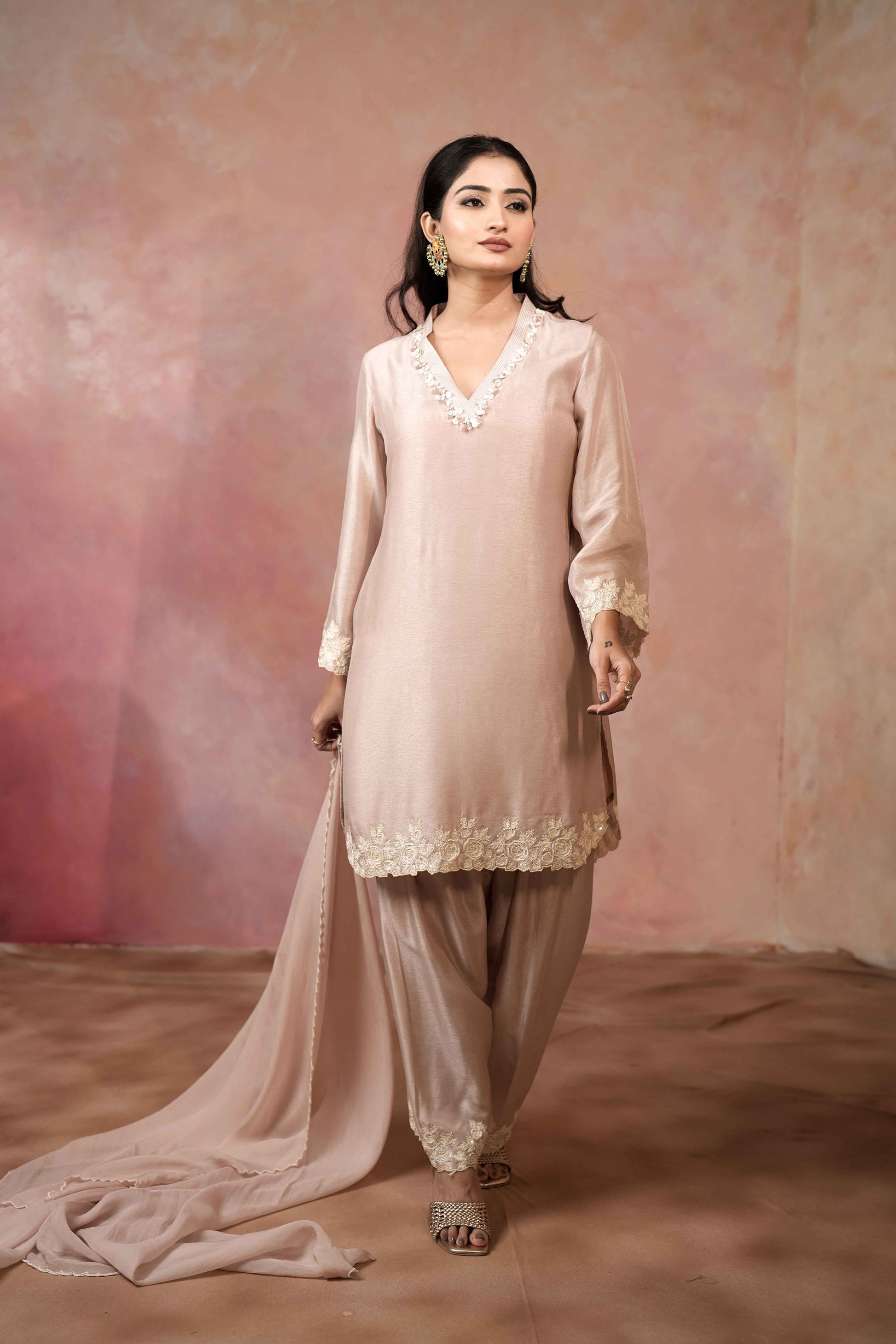 SHORT KURTA WITH SALWAR PANTS AND DUPATTA