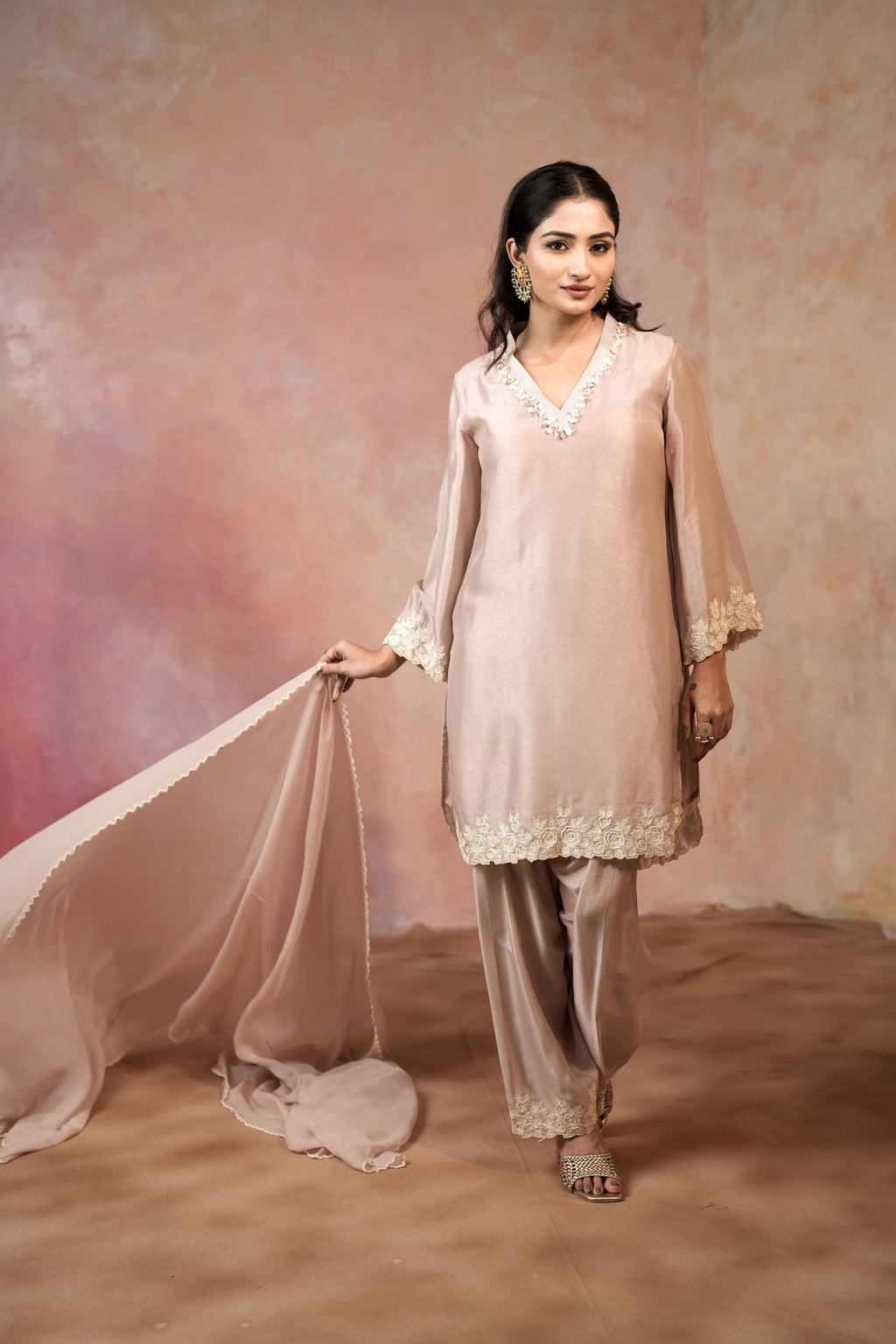 SHORT KURTA WITH SALWAR PANTS AND DUPATTA