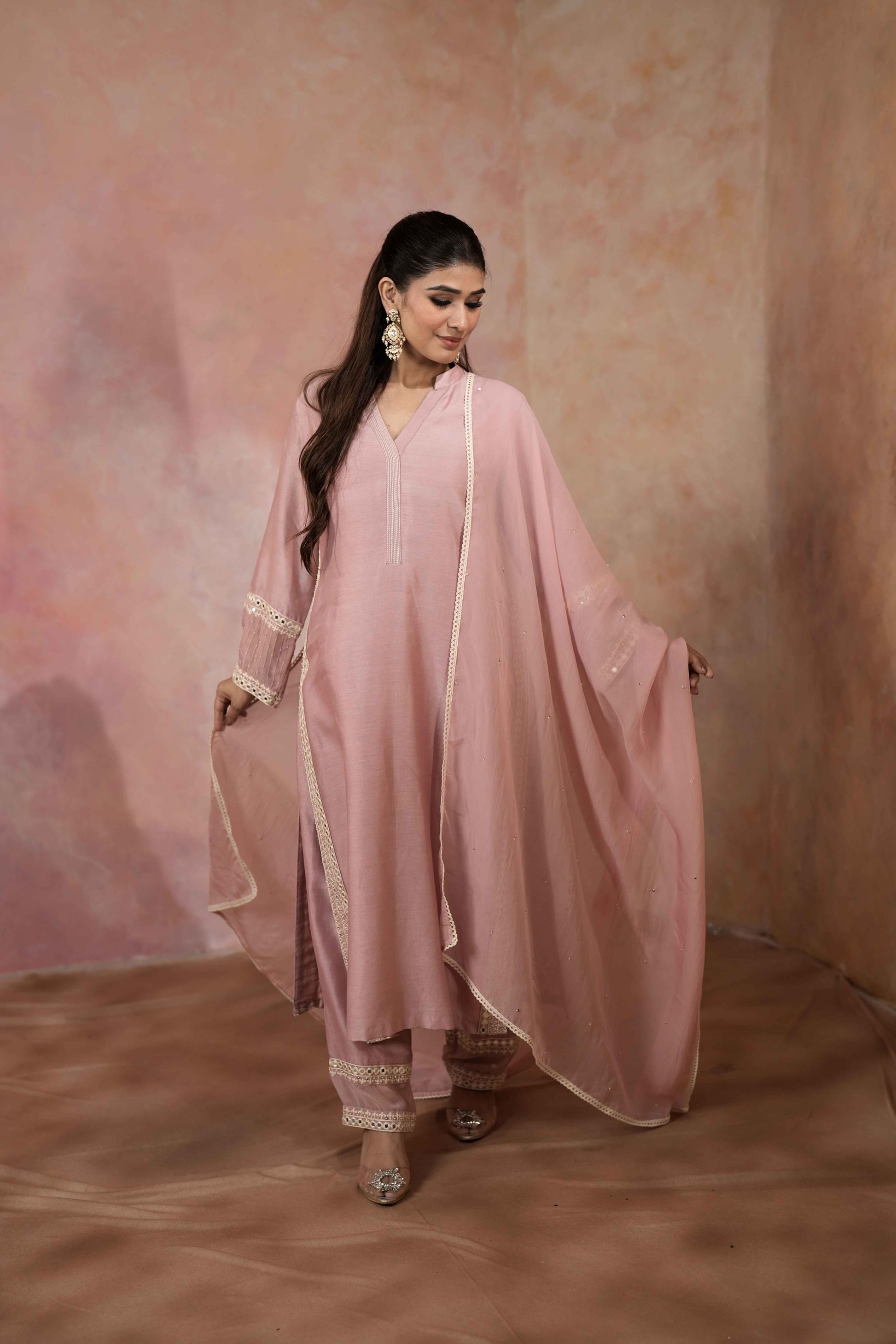 STRAIGHT KURTA SET WITH DUPATTA AND HAND EMBROIDERY