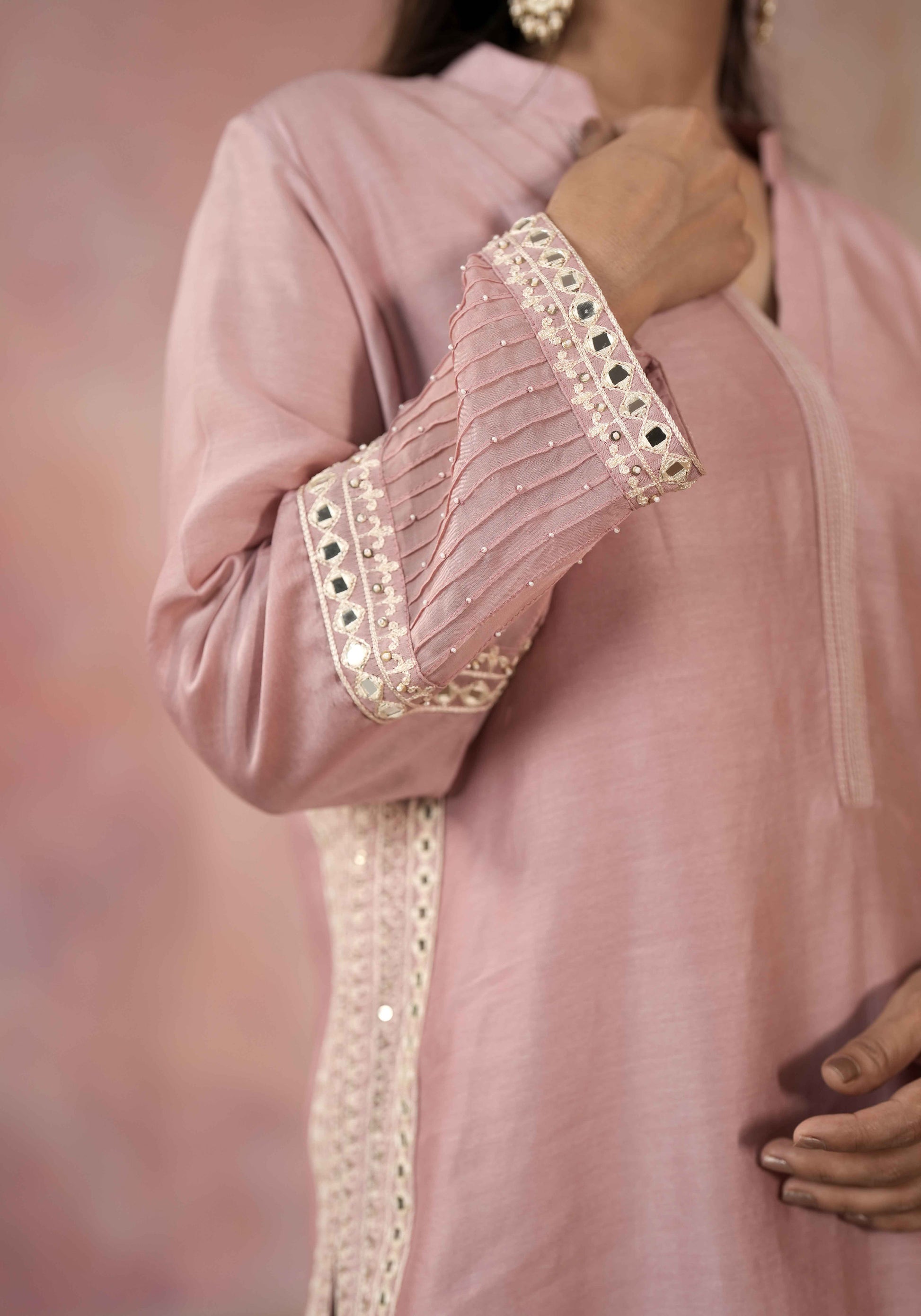 STRAIGHT KURTA SET WITH DUPATTA AND HAND EMBROIDERY