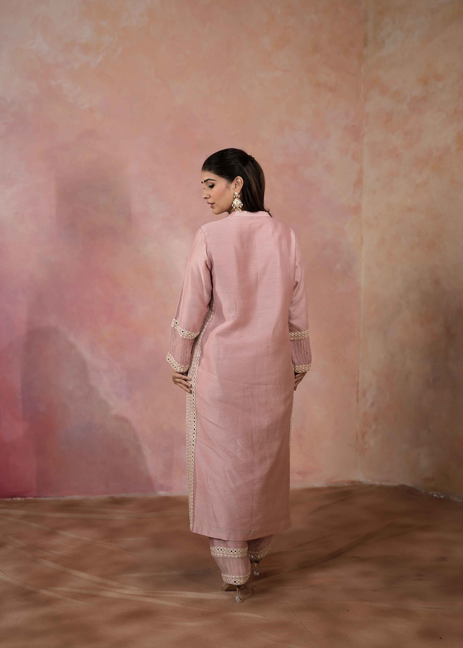 STRAIGHT KURTA SET WITH DUPATTA AND HAND EMBROIDERY