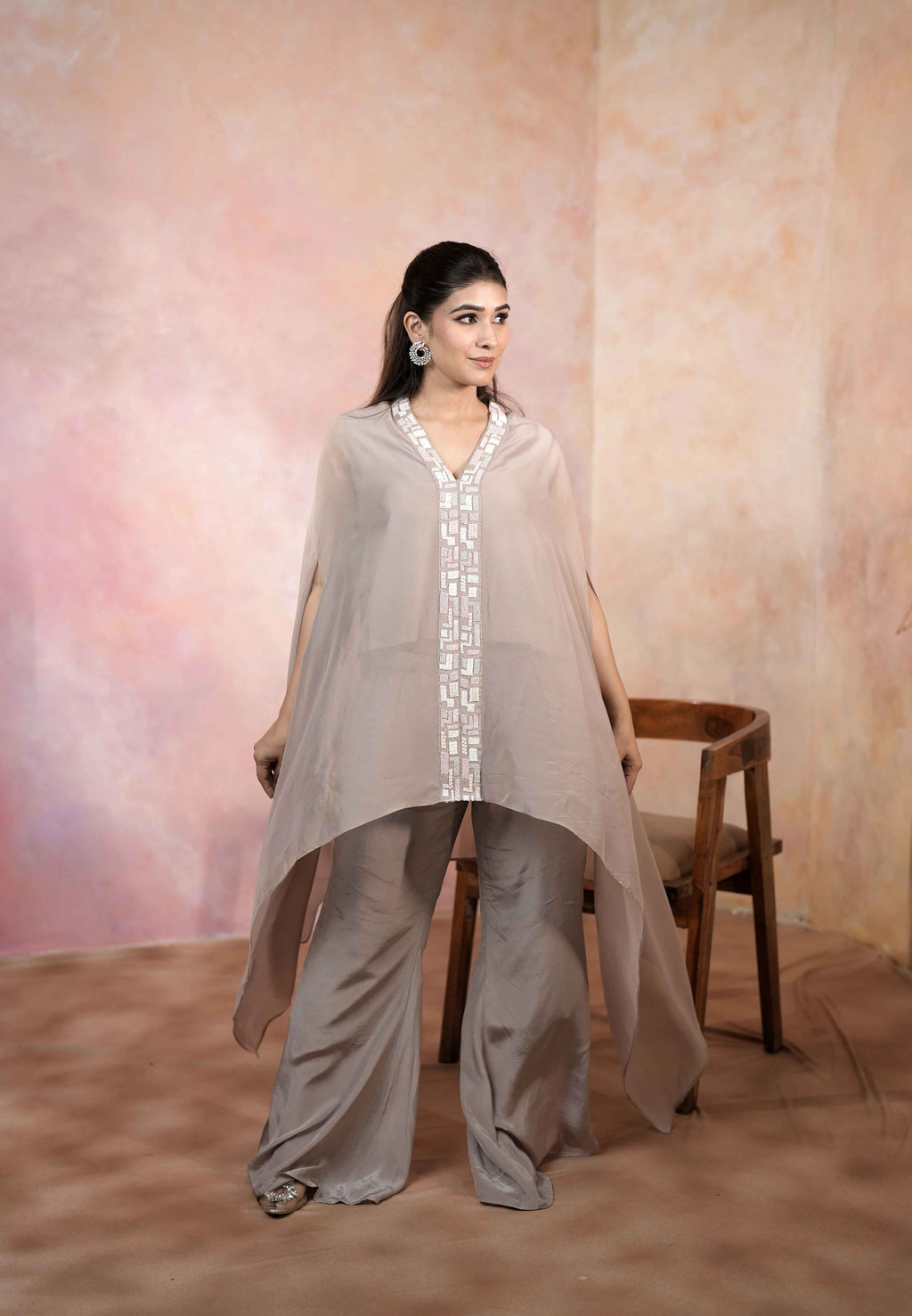 SHAWL COLLAR CAPE SET