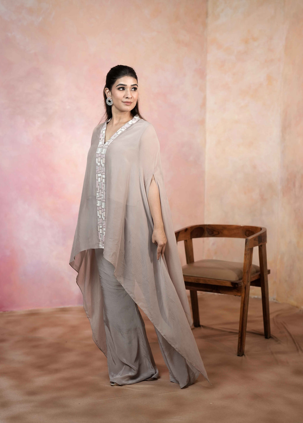 SHAWL COLLAR CAPE SET