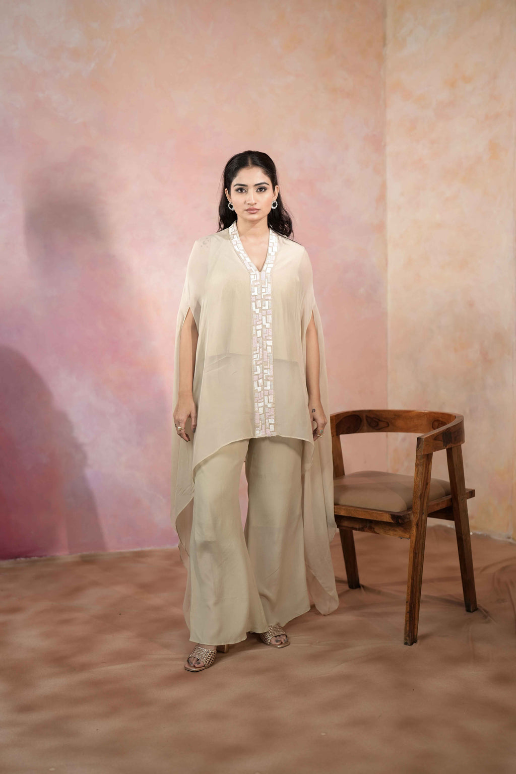 SHAWL COLLAR CAPE SET