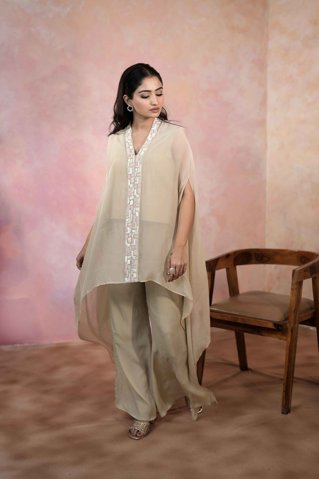 SHAWL COLLAR CAPE SET