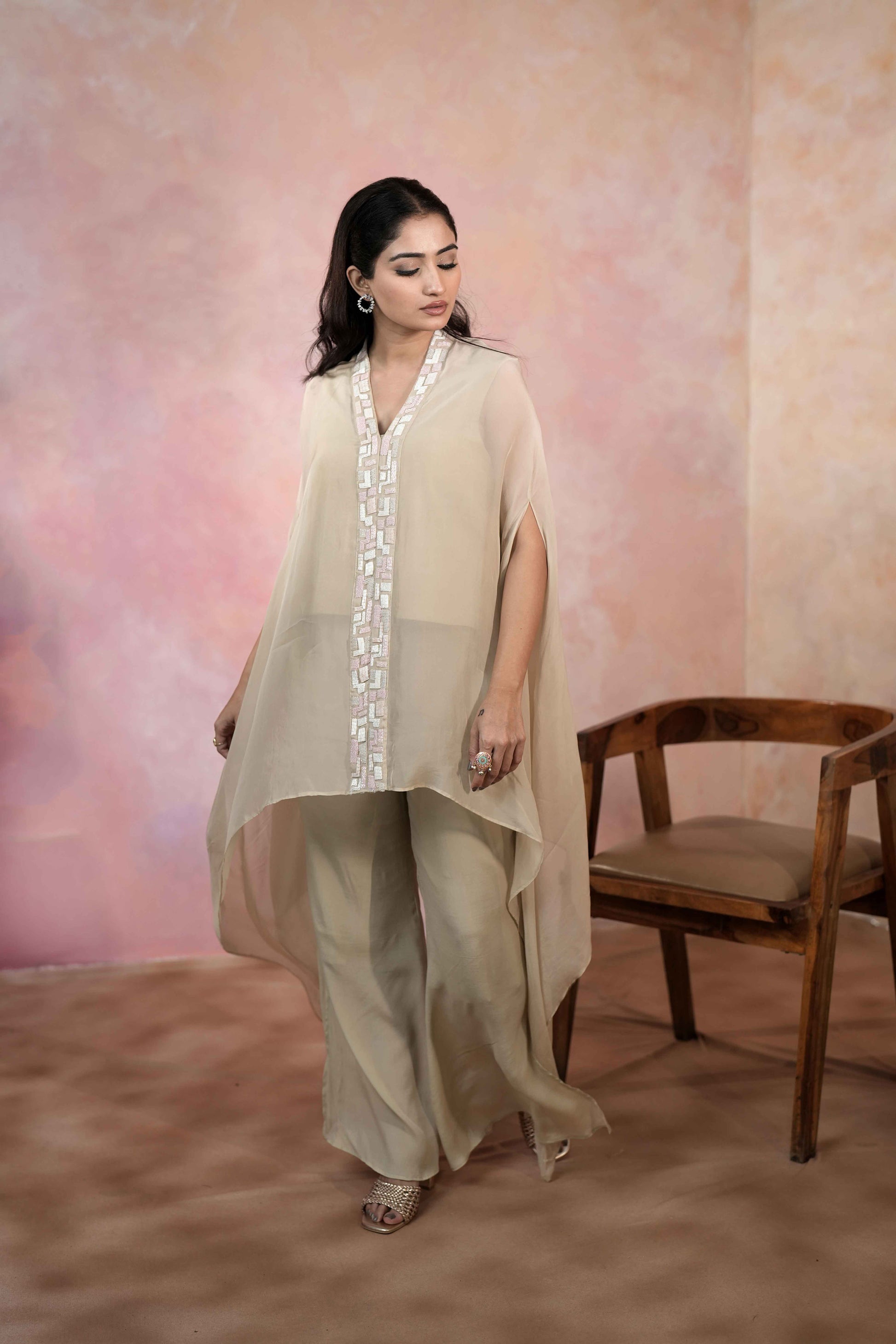 SHAWL COLLAR CAPE SET