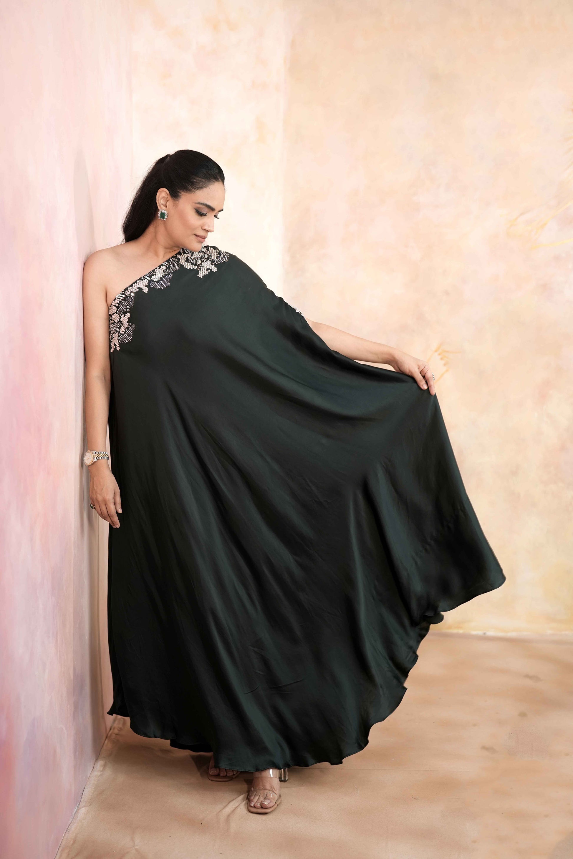 ONE SHOULDER FULL LENGTH DRESS